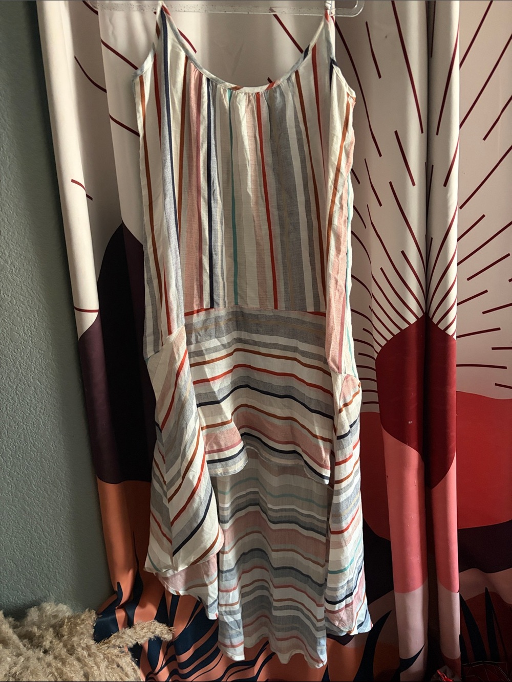 lovestitch White Multicolor Striped Midi Dress